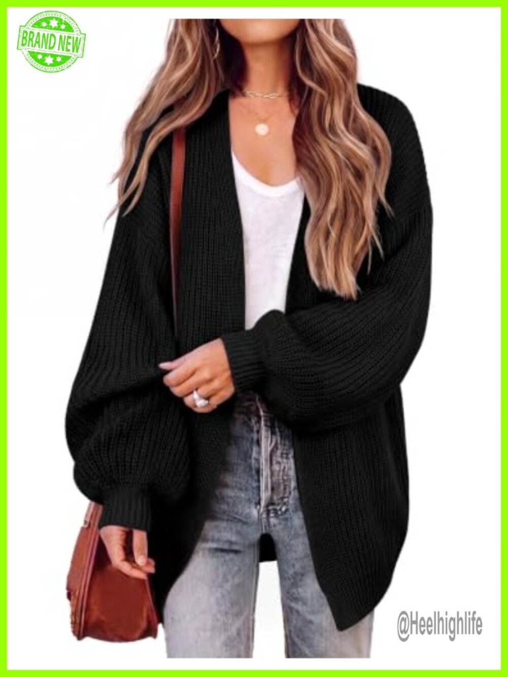Oversized Chunky Knit Long Sleeve Open Front Cardigan Sweater